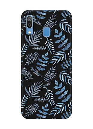 Матовий чорний чохол на samsung galaxy a30 (2019)/a20 (2019) рослинний фон (принт 276)