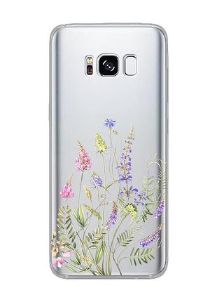 Прозрачный чехол для samsung s8 :: цветочная идиллия (принт 382)