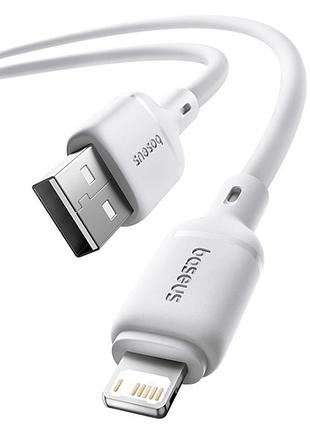 Дата кабель baseus silky series os fast charging usb to lightning 2.4a (2m) (p1037770) moon white 4