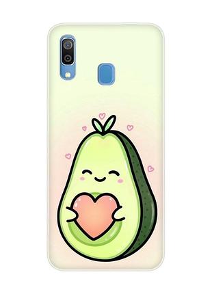 Чохол для samsung galaxy a30 (2019)/a20 (2019) :: кавай авокадо з сердечком (принт 310)