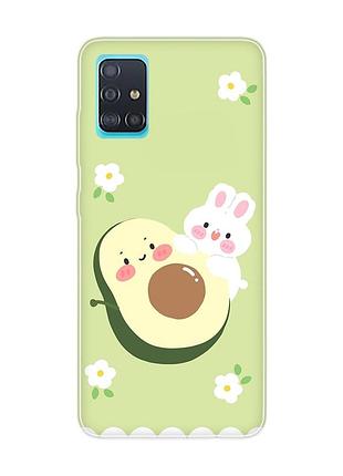 Чехол на samsung galaxy a51 :: авокадо и зайчонок (принт 311)