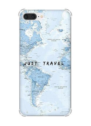Чохол з потовщеними кутами на iphone 7 plus/8 plus :: подорожі. карта (принт 323)