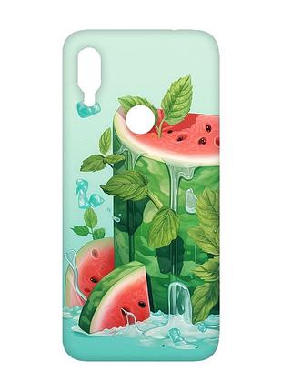 Матовый чехол с розовыми боками на xiaomi redmi note 7/7 pro :: арбузный айсберг /принт 339/
