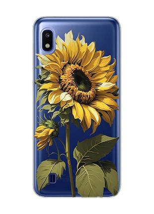 Прозрачный чехол на samsung galaxy a10 (2019) a105 :: подсолнечник (принт 274)
