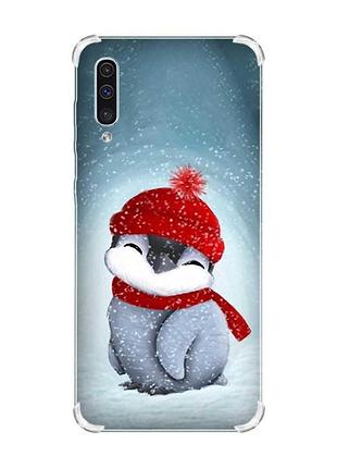 Чехол с утолщёнными углами на samsung galaxy а50 (2019) а505 пингвинёнок (принт 157)