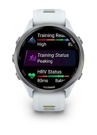 Смарт-часы garmin forerunner 970 gps 1,4" amoled nfc wr50 whitestone/amp yellow (010-02969-11) 8