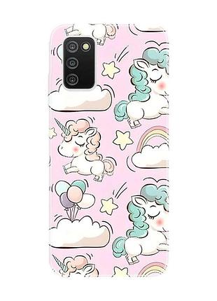 Чехол на samsung galaxy a03s :: единороги (принт 106)