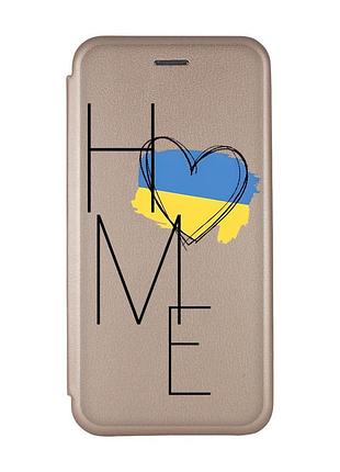 Чехол-книжка с рисунком на xiaomi redmi note 9 / redmi 10x золотистый :: дом украина (принт 353)