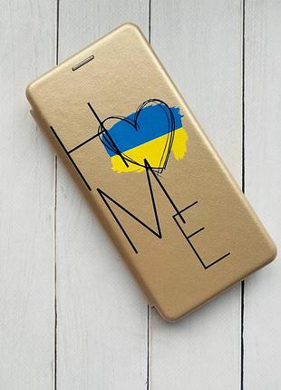 Чехол-книжка с рисунком на xiaomi redmi note 9 / redmi 10x золотистый :: дом украина (принт 353) 2
