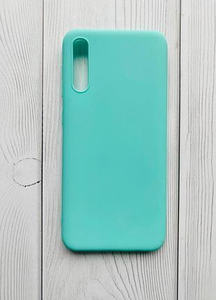 Силиконовый матовый чехол для samsung galaxy а50 (2019) а505 бирюзовый