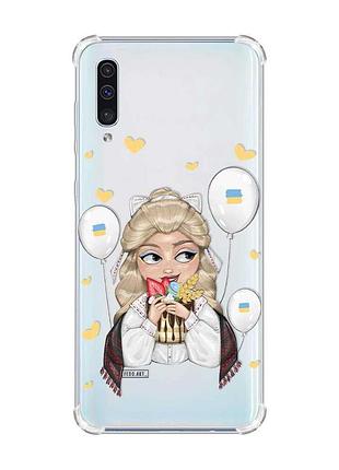 Чохол з потовщеними кутами на samsung galaxy а50 (2019) а505 :: українка з солодощами (принт 175)