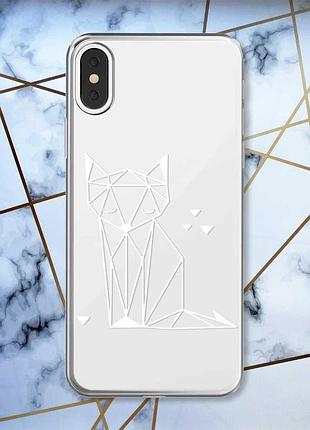 Прозрачный чехол на iphone x/xs :: лиса (принт 127)