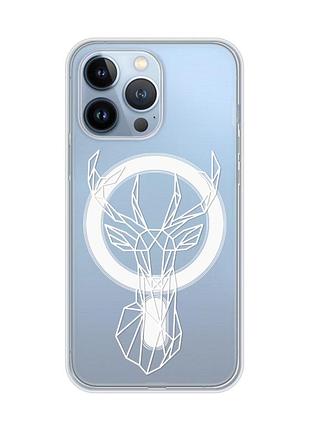Магнітний чохол на iphone 13 pro (6.1) із підтримкою magsafe :: олень (принт 129)