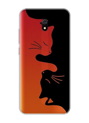 Прозрачный чехол на xiaomi redmi 8a :: кошечки (принт 118)