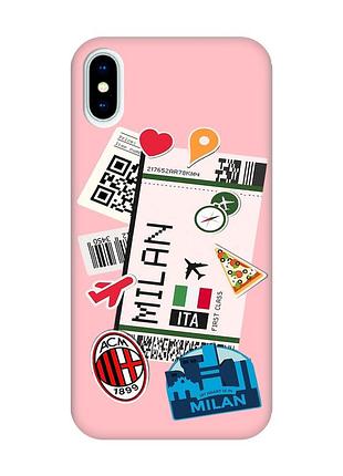 Матовый розовый чехол на iphone x/xs :: путешествия. италия (принт 325)