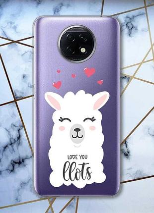 Прозрачный чехол для xiaomi redmi note 9t/redmi note 9 5g лама (принт: 94)