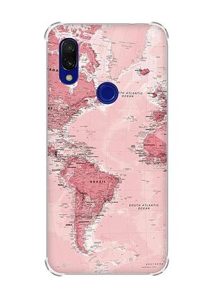 Чехол с утолщёнными углами на xiaomi redmi 7 :: путешествия. карта /принт 319/