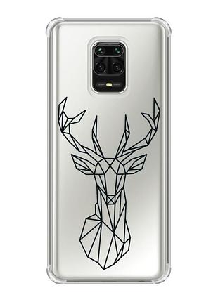 Чохол з потовщеними кутами на xiaomi redmi note 9 pro/ 9s/ 9 pro max :: олень (принт 128)