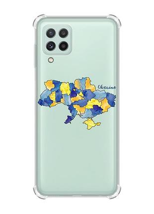 Чохол із потовщеними кутами на samsung galaxy a22 5g / a22s 5g :: карта україни (принт 261)