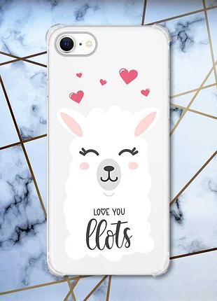Чохол з потовщеними кутами на iphone 7/ 7s/ 8/ 8s :: лама (принт 94)