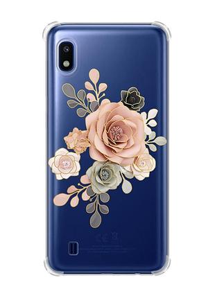 Чехол с утолщёнными углами для samsung galaxy a10 (2019)/a105 :: розы (принт 275)