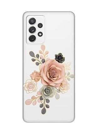 Прозрачный чехол на samsung galaxy a72/a725 :: розы (принт 275)