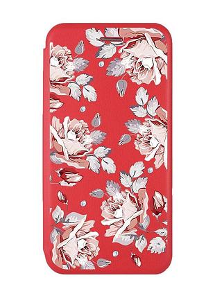 Чехол-книжка с рисунком для samsung galaxy a50 (2019) a505/a30s красный :: фон розы (принт 273)