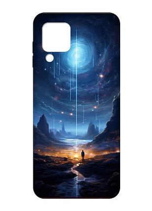 Чехол с черными боками на samsung galaxy m32 / a22 / m22 4g :: космос (принт 244)