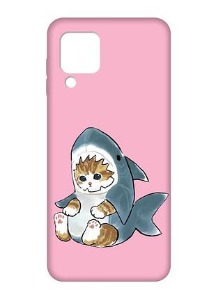 Матовий рожевий чохол на samsung galaxy m32/a22/m22 4g :: кошеня (принт 120)