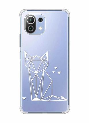 Чохол з потовщеними кутами на xiaomi mi 11 lite :: лисиця (принт 127)