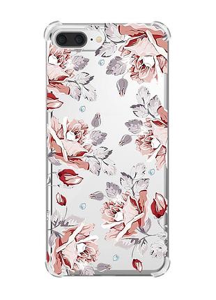 Чохол з потовщеними кутами на iphone 7 plus/8 plus :: фон троянди (принт 273)