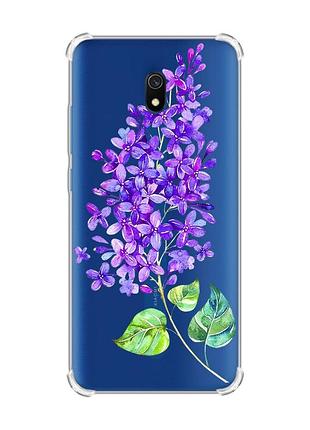 Чохол з потовщеними кутами на xiaomi redmi 8a :: гілочка бузку (принт 280)