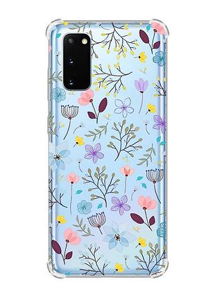 Чохол із потовщеними кутами на samsung galaxy s20 plus :: квітковий фон (принт 267)