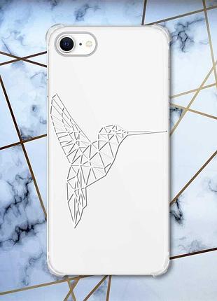 Чехол с утолщёнными углами на iphone 7/8/se 2020 :: колибри (принт 123)