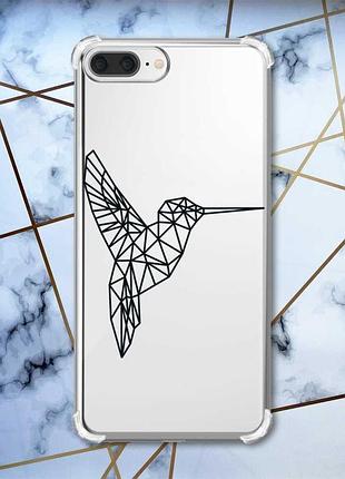 Чехол с утолщёнными углами на iphone 7 plus/8 plus :: колибри (принт 122)