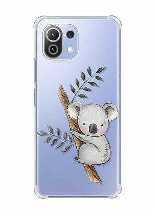 Чохол з потовщеними кутами на xiaomi mi 11 lite :: коала (принт 132)