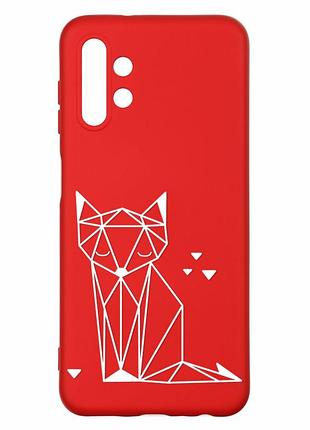 Матовий червоний чохол на samsung a13 4g :: лисиця (принт 127)