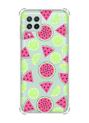 Чехол с утолщёнными углами на samsung galaxy m32/a22/m22 4g :: арбузы и лайм (принт 345)