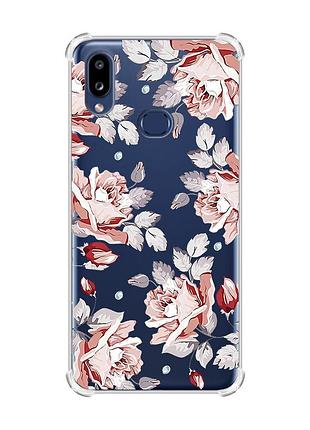 Чехол с утолщенными углами на samsung galaxy a10s/a107 :: фон розы (принт 273)