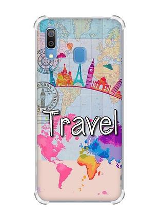 Чохол з потовщеними кутами на samsung galaxy a30 (2019)/a20 (2019) подорож. travel (принт 321)