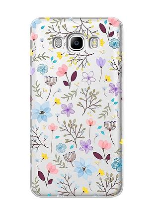 Прозорий чохол на samsung galaxy j7(2016) j710 :: квітковий фон (принт 267)