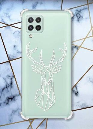 Чехол с утолщёнными углами на samsung galaxy a22 5g / a22s 5g олень (принт 129)