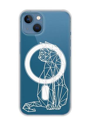 Магнитный чехол на iphone 13 (6.1) с поддержкой magsafe :: кошечка (принт 125)