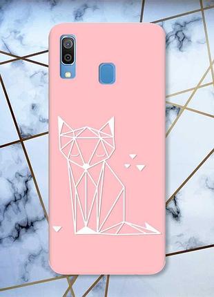Матовий рожевий чохол на samsung galaxy a30 (2019) / a20 (2019) лисиця (принт 127)