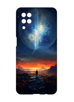 Чехол с розовыми боками на samsung galaxy a12 :: космос (принт 247)