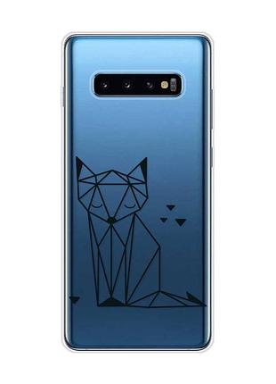 Прозрачный чехол на samsung galaxy s10 plus :: лиса (принт 126)