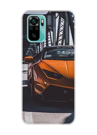Чехол на xiaomi redmi note 10 / note 10s авто оранжевое (принт: 237)