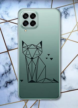 Прозрачный чехол на samsung galaxy m33 5g лиса (принт 126)