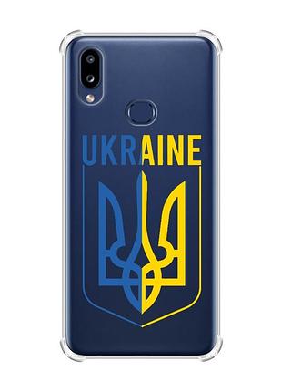 Чехол с утолщенными углами на samsung galaxy a10s/a107 тризуб (принт 254)