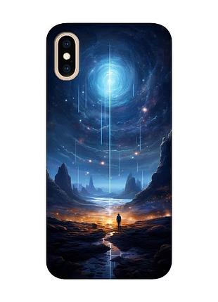 Чехол с черными боками на iphone xs max :: космос (принт 244)